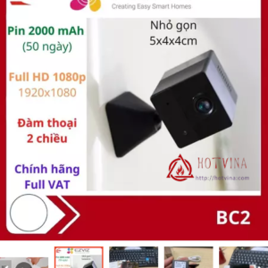 Camera wifi không dây Ezviz BC2 Pin 2000 mAh, Full HD, nhỏ gọn, có đàm thoại, tích hợp AI